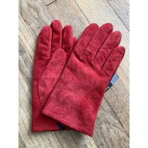 NEW Fownes Suede Leather Gloves MEDIUM Red Women’s